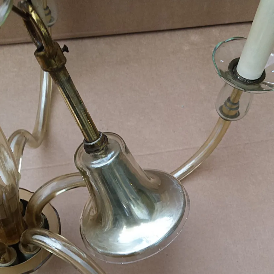 Sale Pamono Six-Arm Murano Glass Chandelier, 1960s