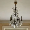 Discount Pamono Six-Light Chandelier in Bronze and Cut Crystal