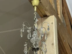 Discount Pamono Six-Light Chandelier in Bronze and Cut Crystal