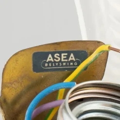 Best Pamono Skandia Coquille Brass and Glass Wall Lamp by Asea, 1940