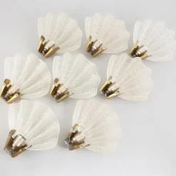 Best Pamono Skandia Coquille Brass and Glass Wall Lamp by Asea, 1940