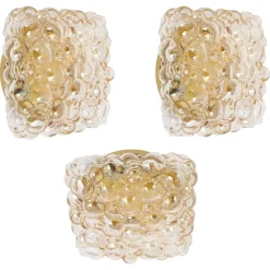 Discount Pamono Small Amber Bubble Glass Sconce by Helena Tynell for Limburg, Germany, 1960s