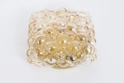 Discount Pamono Small Amber Bubble Glass Sconce by Helena Tynell for Limburg, Germany, 1960s