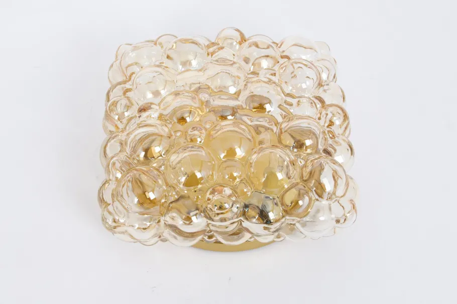 Discount Pamono Small Amber Bubble Glass Sconce by Helena Tynell for Limburg, Germany, 1960s