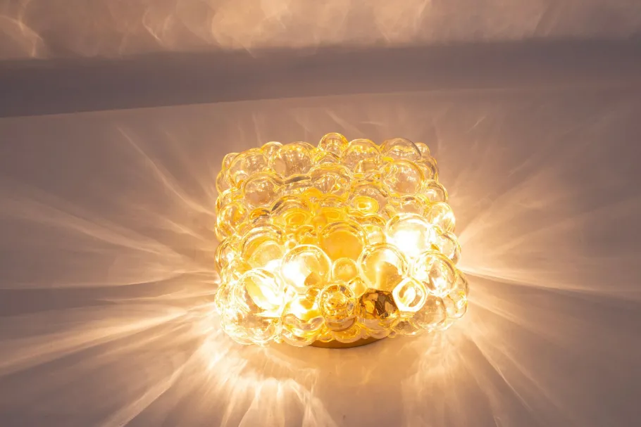 Discount Pamono Small Amber Bubble Glass Sconce by Helena Tynell for Limburg, Germany, 1960s