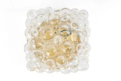 Hot Pamono Small Amber Bubble Glass Sconce by Helena Tynell for Limburg, Germany