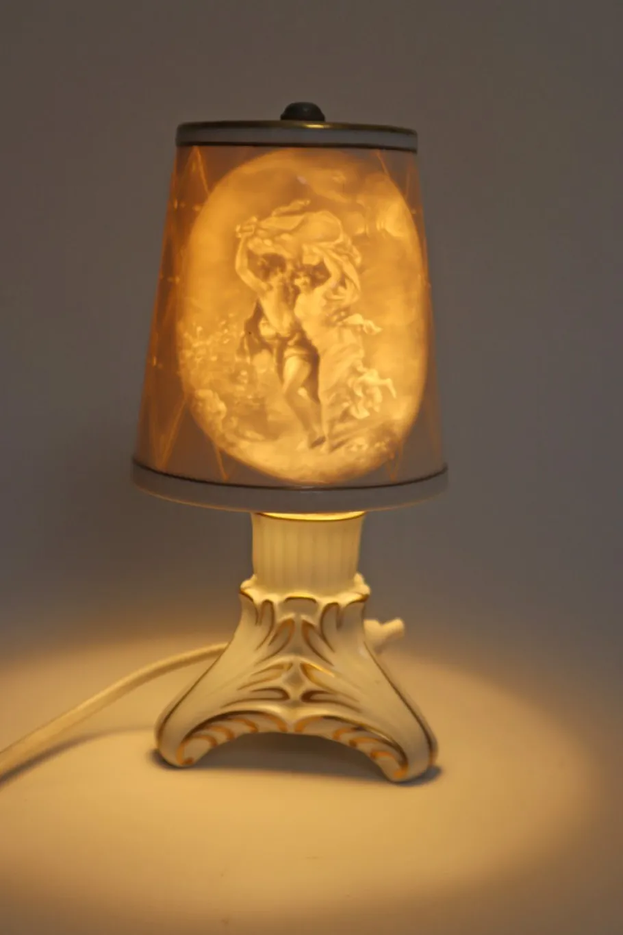 Hot Pamono Small Baroque Porcelain Lithophane Lamp by Schierholz, 1960s
