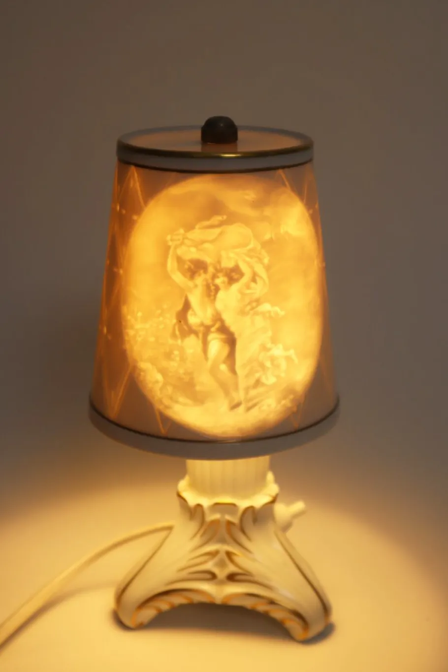 Hot Pamono Small Baroque Porcelain Lithophane Lamp by Schierholz, 1960s