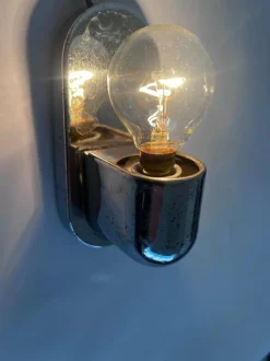 Best Pamono Small Bauhaus Chrome Wall Lamp, Czechoslovakia, 1930s