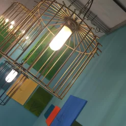 Sale Pamono Small Cage Chain Outdoor Pendant by Niccolo De Ruvo for Brass Brothers