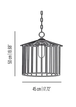 Sale Pamono Small Cage Chain Outdoor Pendant by Niccolo De Ruvo for Brass Brothers