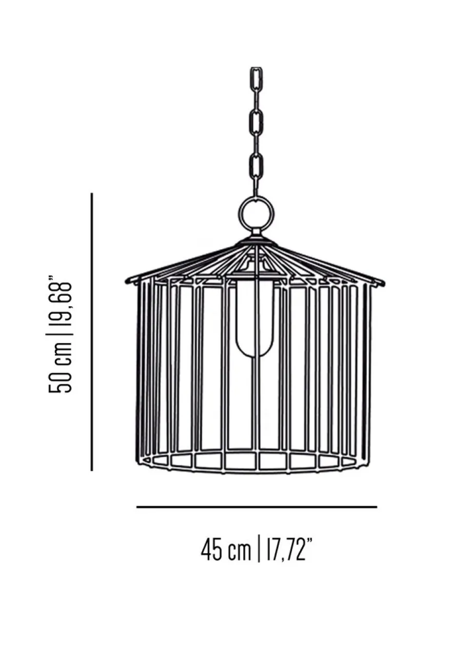 Sale Pamono Small Cage Chain Outdoor Pendant by Niccolo De Ruvo for Brass Brothers