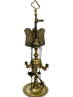 Hot Pamono Small Early 19th Century Brass Lucerne Oil Lamp