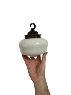 Discount Pamono Small English Opaline Milk Glass Church Pendant, 1920s