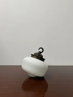 Discount Pamono Small English Opaline Milk Glass Church Pendant, 1920s