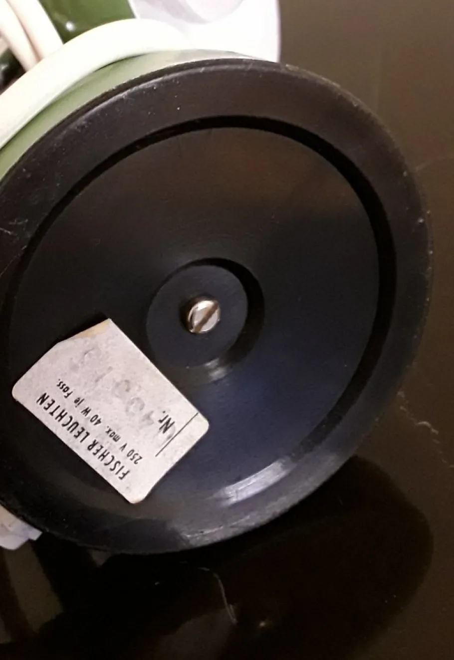 Discount Pamono Small German Desk Lamp with Flexible Chrome Body & Green Metal Shade and Base from Fischer Leuchten, 1970s