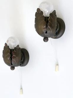 Best Pamono Small Mid-Century Brass Flower Bud Sconces, Germany, 1950s, Set of 2