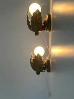 Best Pamono Small Mid-Century Brass Flower Bud Sconces, Germany, 1950s, Set of 2