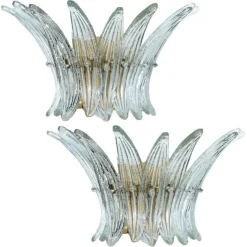 Best Pamono Small Palmette Gold Brass Structured Wall Light attributed to J. T. Kalmar for Kalmar, 1960s