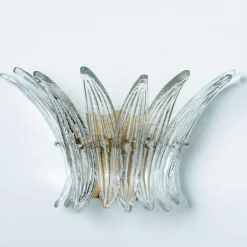 Best Pamono Small Palmette Gold Brass Structured Wall Light attributed to J. T. Kalmar for Kalmar, 1960s