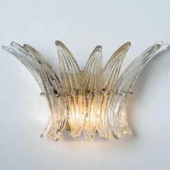 Best Pamono Small Palmette Gold Brass Structured Wall Light attributed to J. T. Kalmar for Kalmar, 1960s