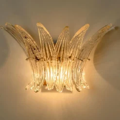 Best Pamono Small Palmette Gold Brass Structured Wall Light attributed to J. T. Kalmar for Kalmar, 1960s