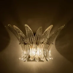 Best Pamono Small Palmette Gold Brass Structured Wall Light attributed to J. T. Kalmar for Kalmar, 1960s