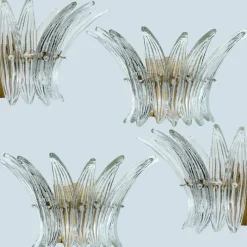 Best Pamono Small Palmette Gold Brass Structured Wall Light attributed to J. T. Kalmar for Kalmar, 1960s