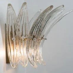 Best Pamono Small Palmette Gold Brass Structured Wall Light attributed to J. T. Kalmar for Kalmar, 1960s