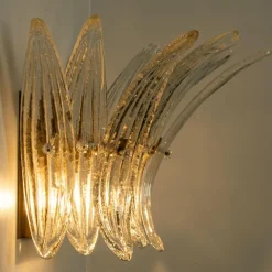 Best Pamono Small Palmette Gold Brass Structured Wall Light attributed to J. T. Kalmar for Kalmar, 1960s