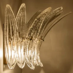 Best Pamono Small Palmette Gold Brass Structured Wall Light attributed to J. T. Kalmar for Kalmar, 1960s