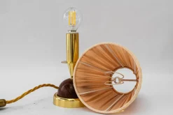 New Pamono Small Table Lamp with Fabric Shade from Rupert Nikoll, 1950s