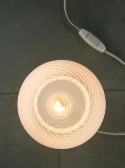 Discount Pamono Small Vintage Swirl Table Lamp in Murano Glass, 1970s