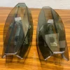 Clearance Pamono Smoked Glass Wall Lamps with Chrome Inserts from Fontana Arte, Set of 2