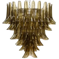 Clearance Pamono Smoky Murano Glass Petal Chandelier, 2010s