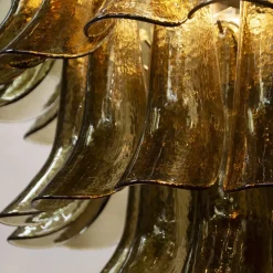 Clearance Pamono Smoky Murano Glass Petal Chandelier, 2010s