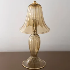 Pamono Smoky Murano Glass Table Lamps, Italy, 1990s, Set of 2