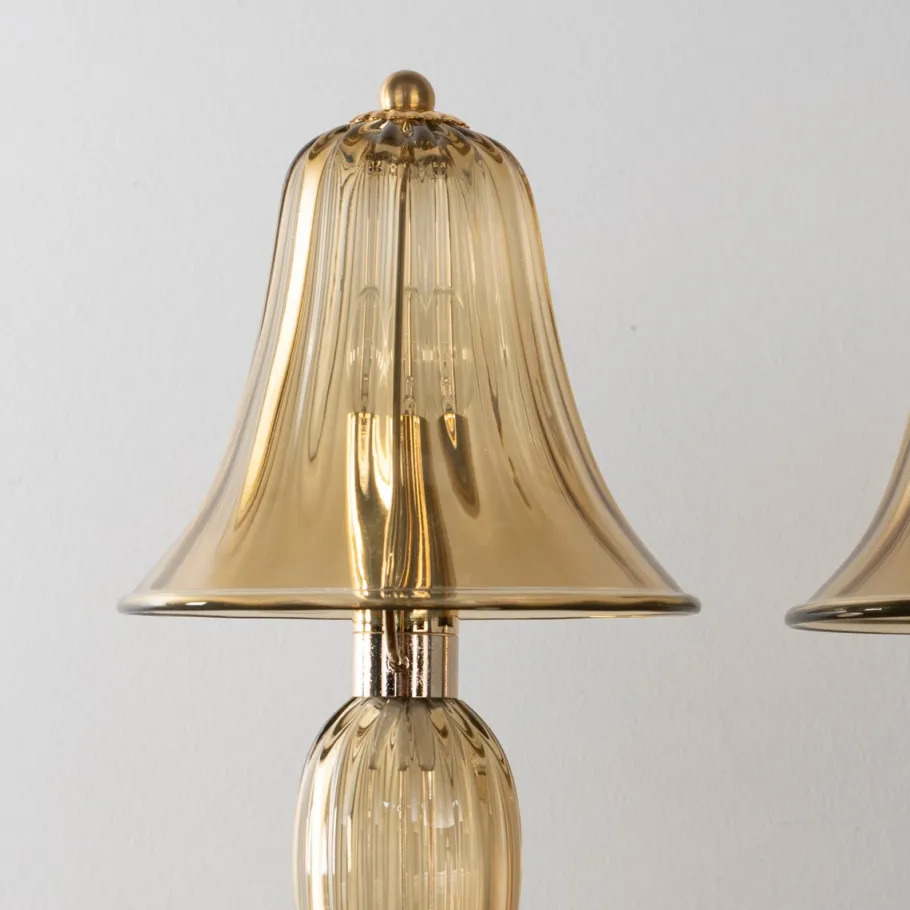 Outlet Pamono Smoky Murano Glass Table Lamp, Italy, 1990s