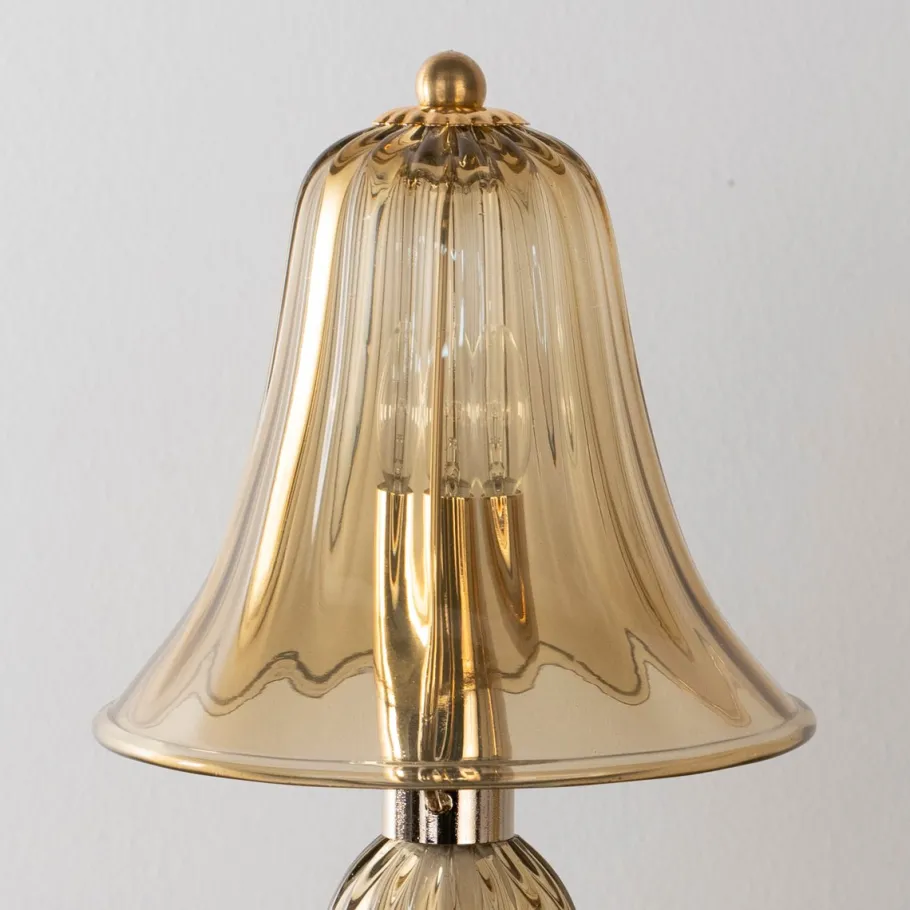 Outlet Pamono Smoky Murano Glass Table Lamp, Italy, 1990s