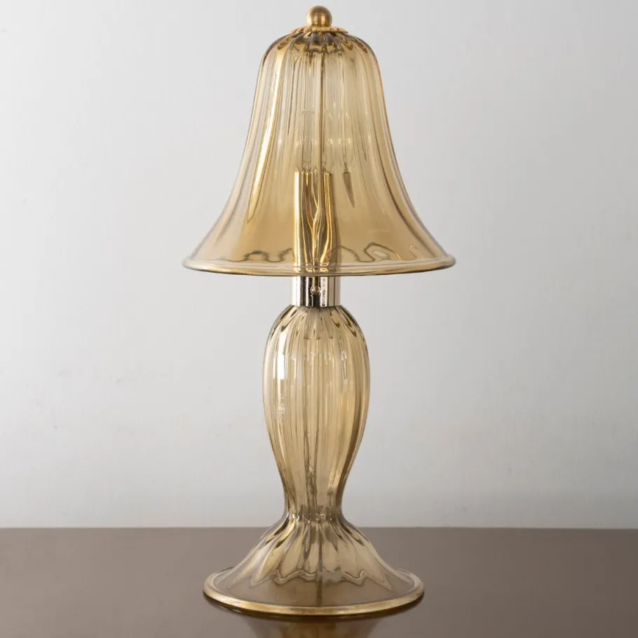 Outlet Pamono Smoky Murano Glass Table Lamp, Italy, 1990s