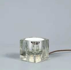 Outlet Pamono Solid Glass Ice Cube Table Lamp from Peill & Putzler, 1970s