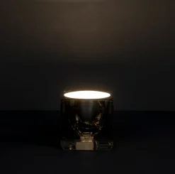 Outlet Pamono Solid Glass Ice Cube Table Lamp from Peill & Putzler, 1970s