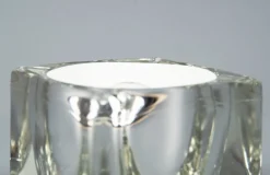 Outlet Pamono Solid Glass Ice Cube Table Lamp from Peill & Putzler, 1970s