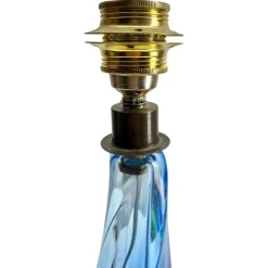 New Pamono Sommerso Twisted Crystal Table Lamp from Val Saint Lambert, 1953