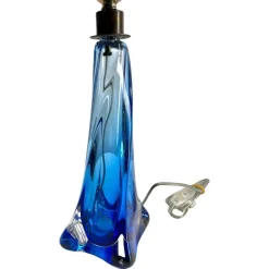 New Pamono Sommerso Twisted Crystal Table Lamp from Val Saint Lambert, 1953