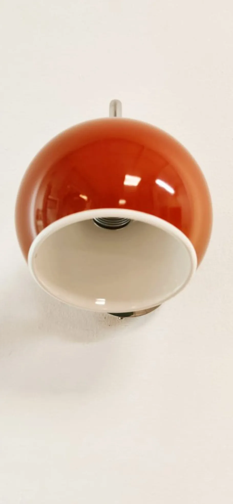 Clearance Pamono Space Age Adjustable Chrome and Red Wall Light