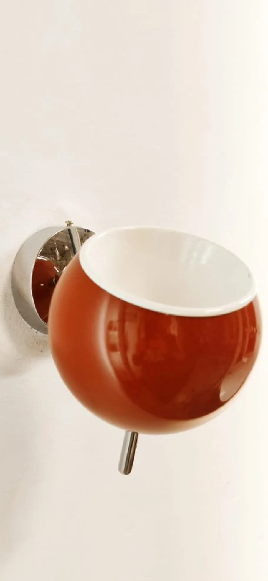 Clearance Pamono Space Age Adjustable Chrome and Red Wall Light