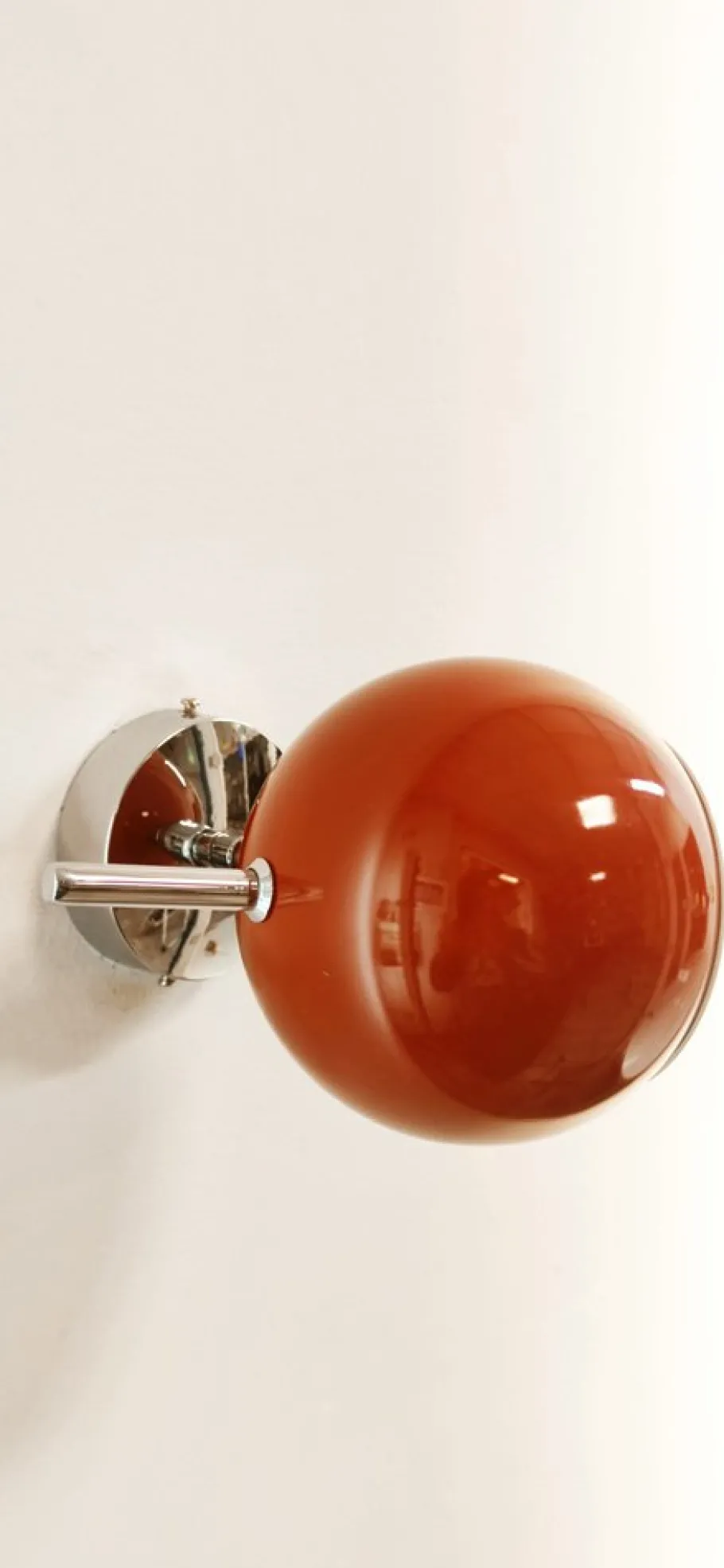 Clearance Pamono Space Age Adjustable Chrome and Red Wall Light