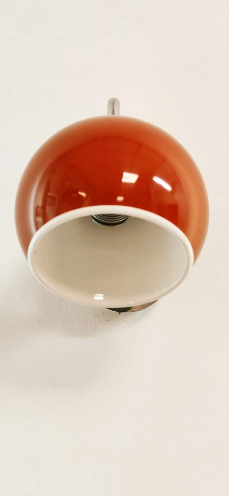 Clearance Pamono Space Age Adjustable Chrome and Red Wall Light