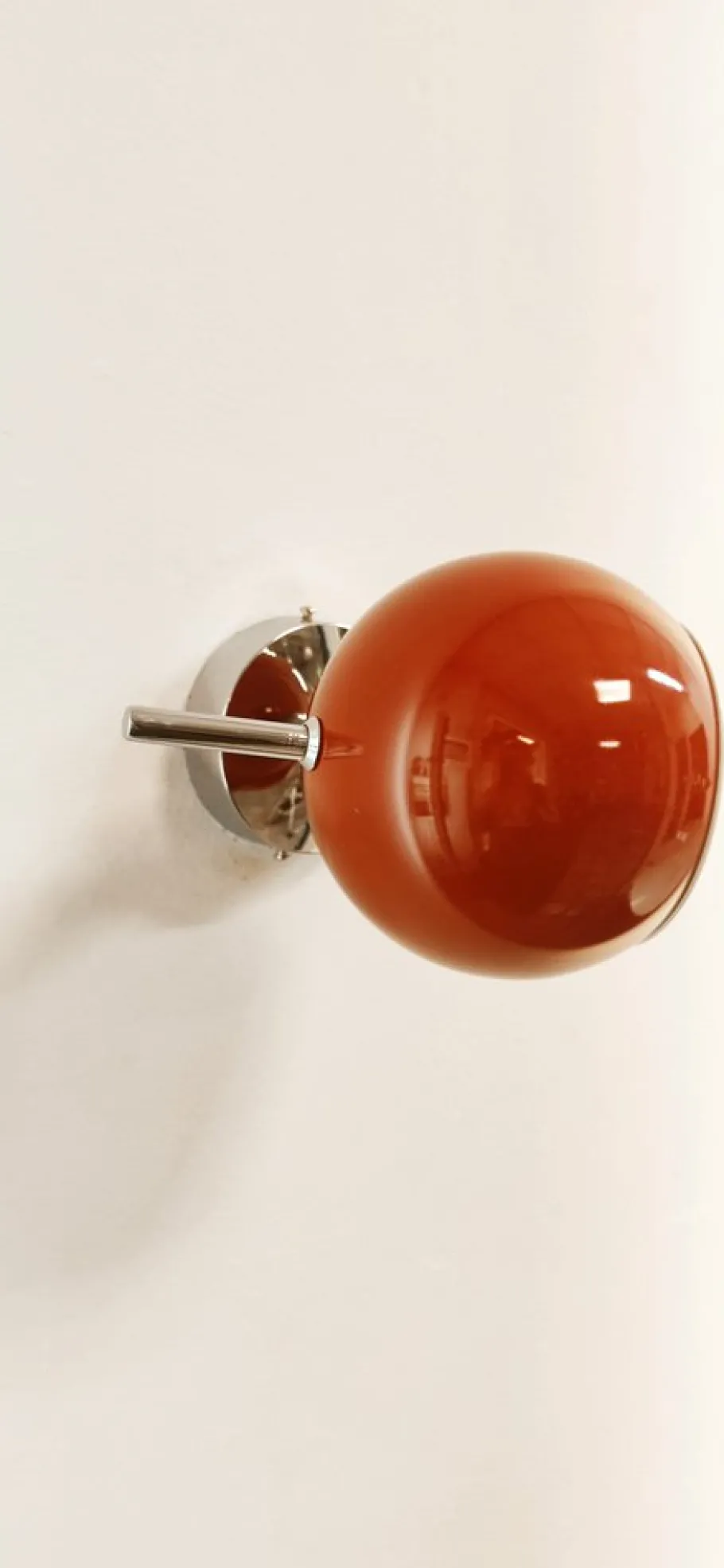 Clearance Pamono Space Age Adjustable Chrome and Red Wall Light